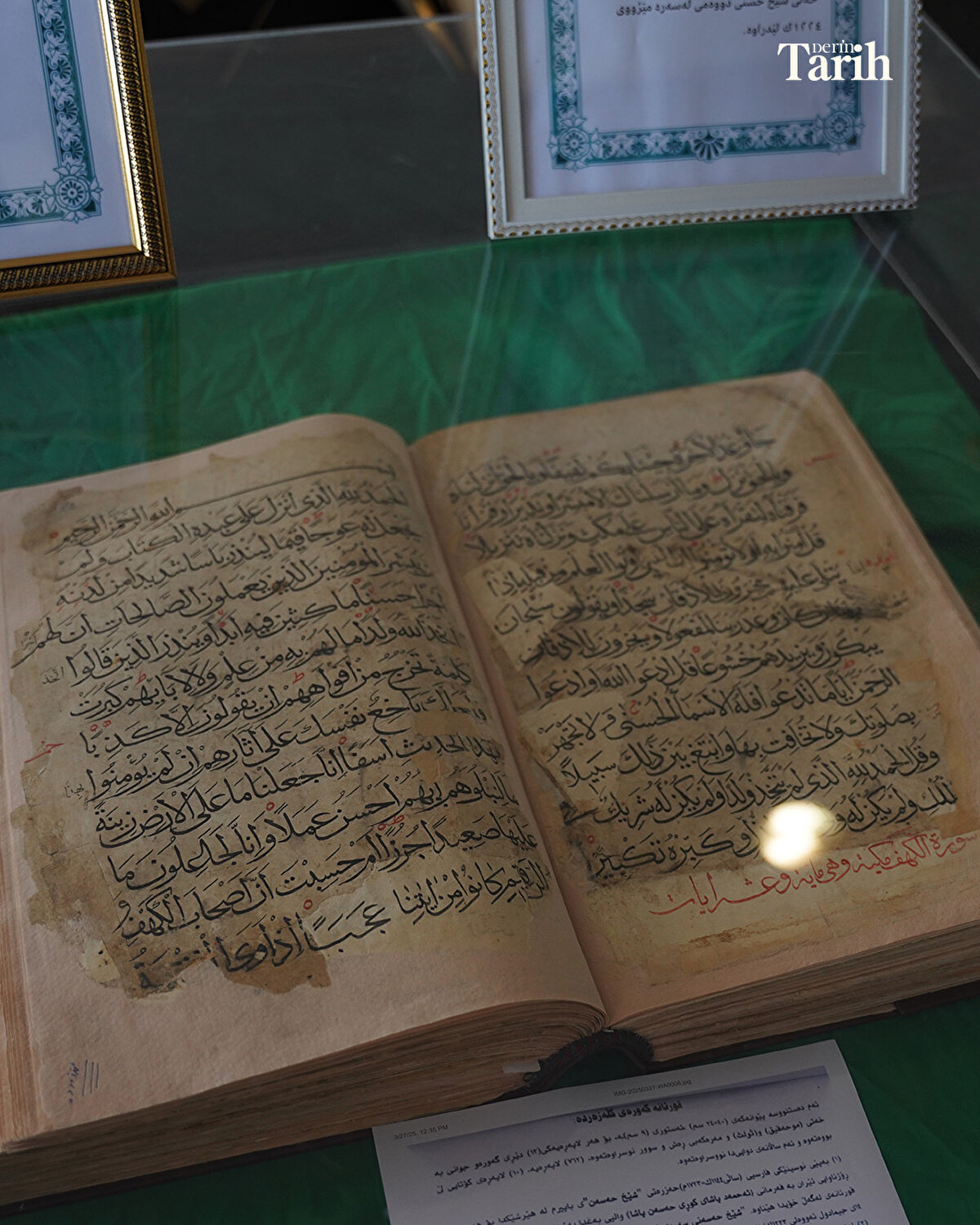 Tarihi Kur'an-ı Kerim, Süleymaniye’nin Gelezerde köyünde cam bir sandıkta muhafaza edilirken, kentte düzenlenen festivallerde de halkın ziyaretine açılıyor.