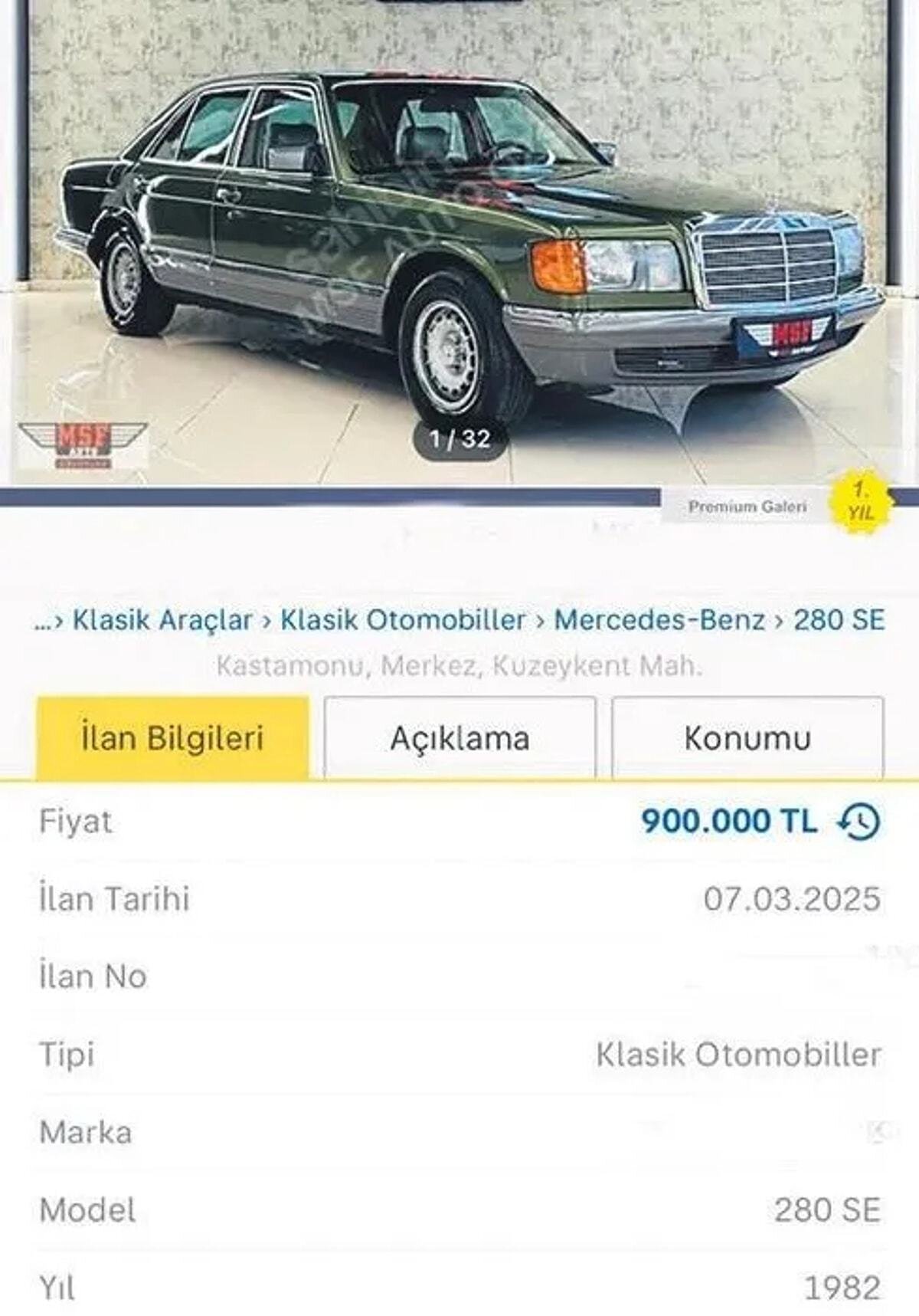 İddiaya göre talebin yoğunluğunu gören araç sahibi fiyatı yükseltti.