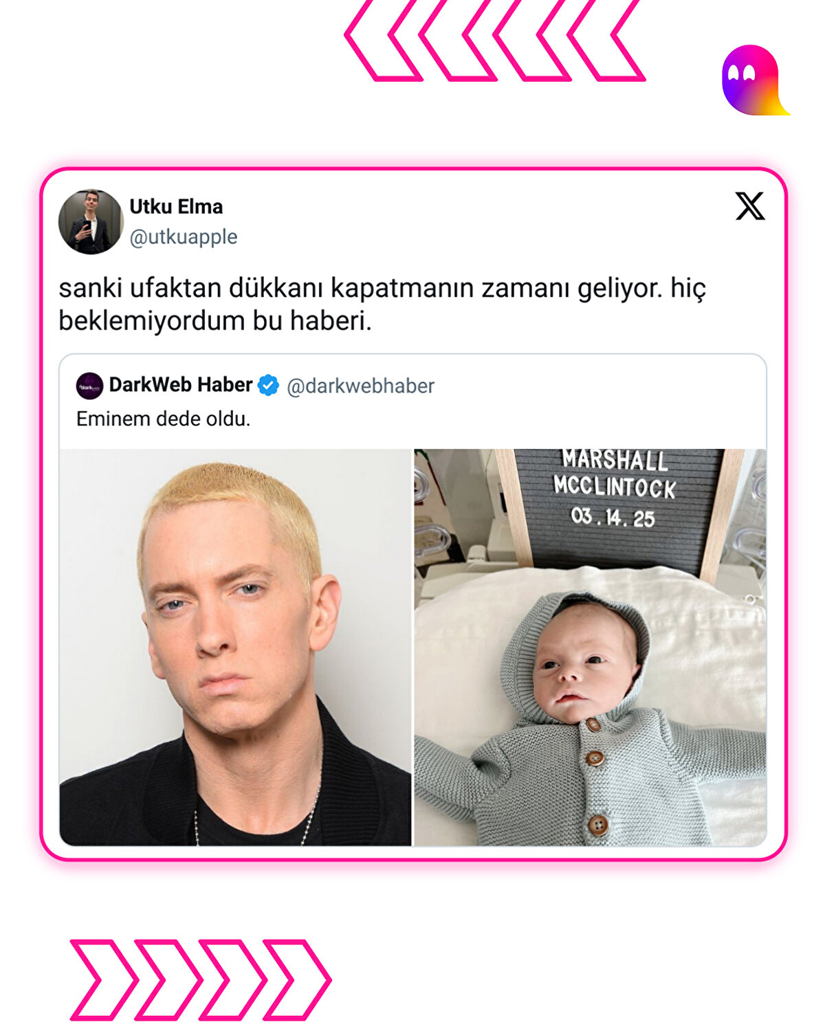 Eminem'in dede olmasına Twitter kullanıcılarının tepkileri
