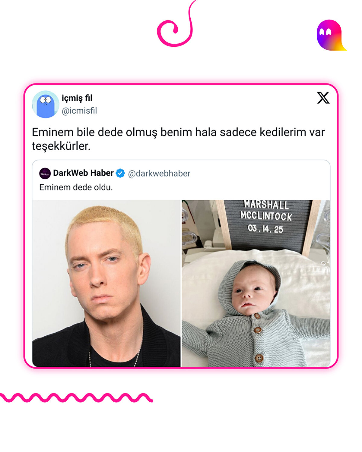 Eminem'in dede olmasına Twitter kullanıcılarının tepkileri