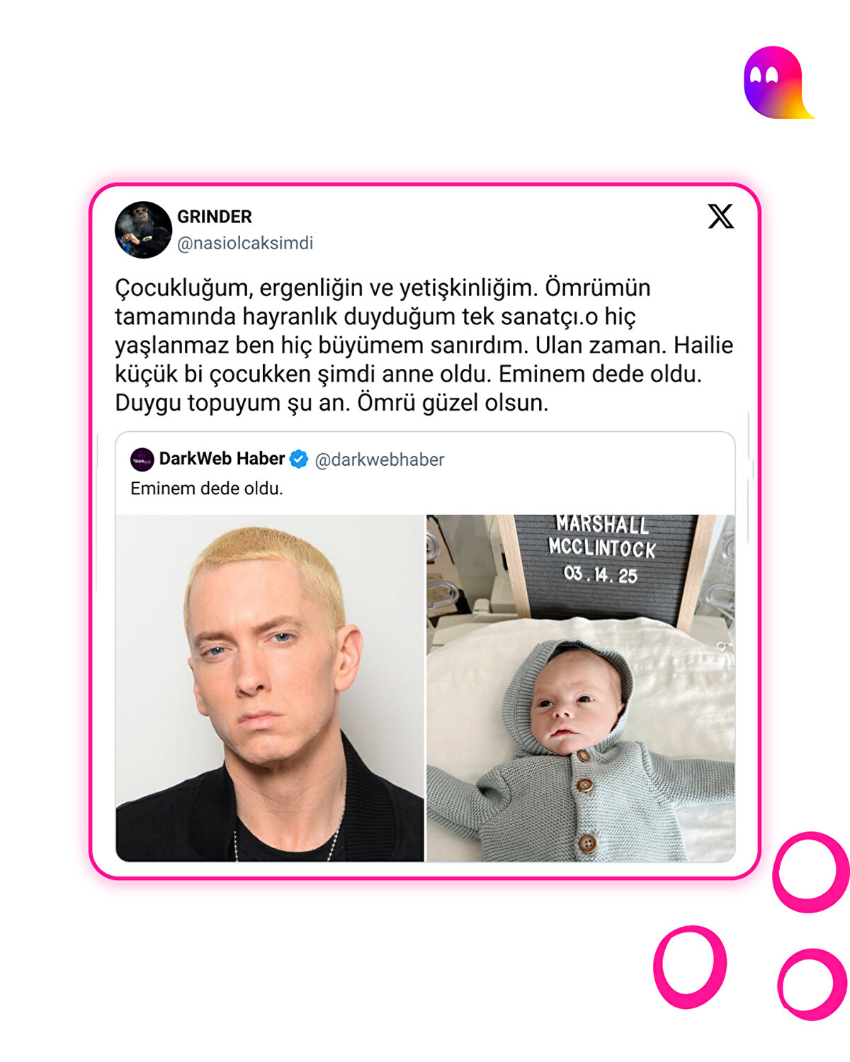 Eminem'in dede olmasına Twitter kullanıcılarının tepkileri