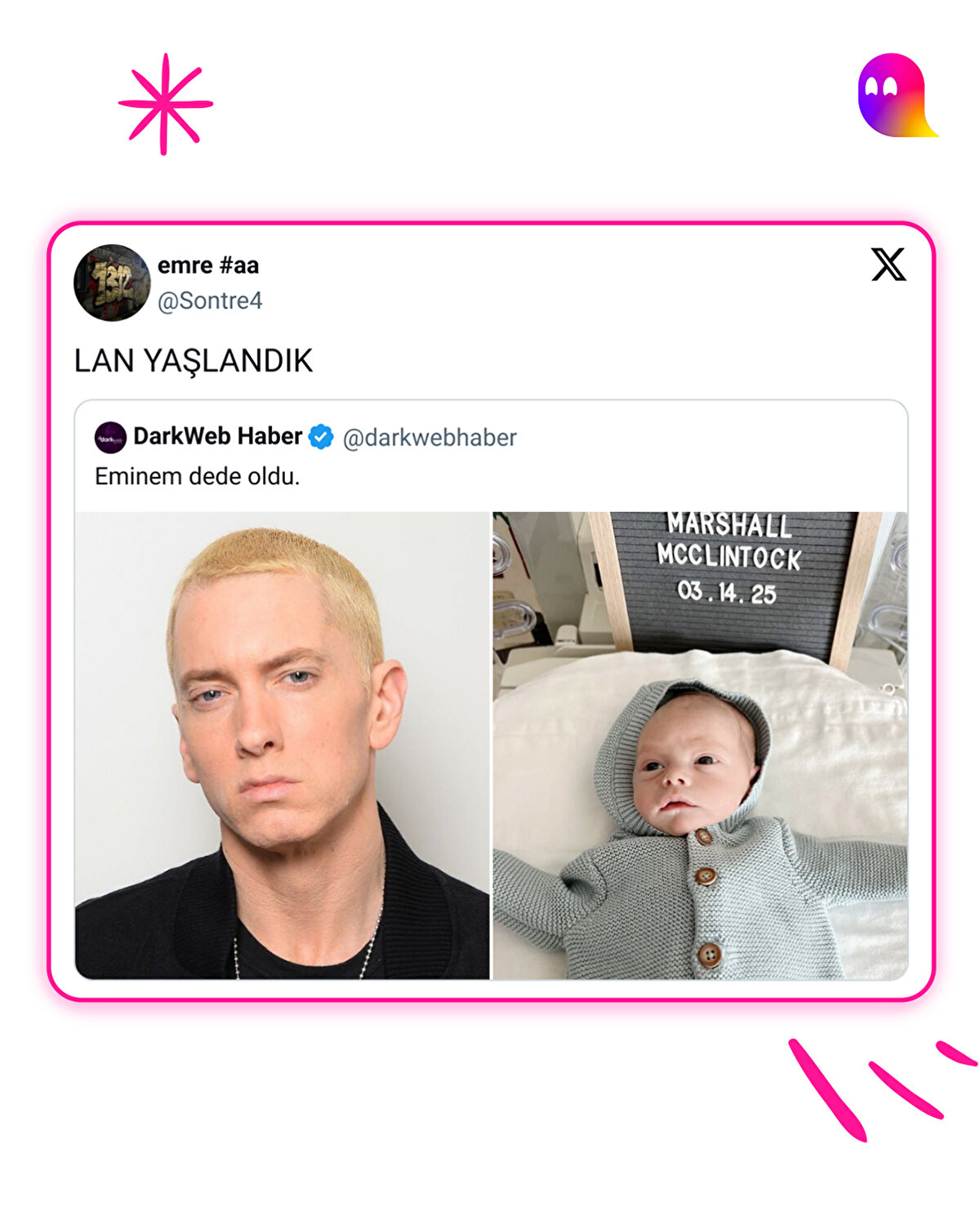 Eminem'in dede olmasına Twitter kullanıcılarının tepkileri