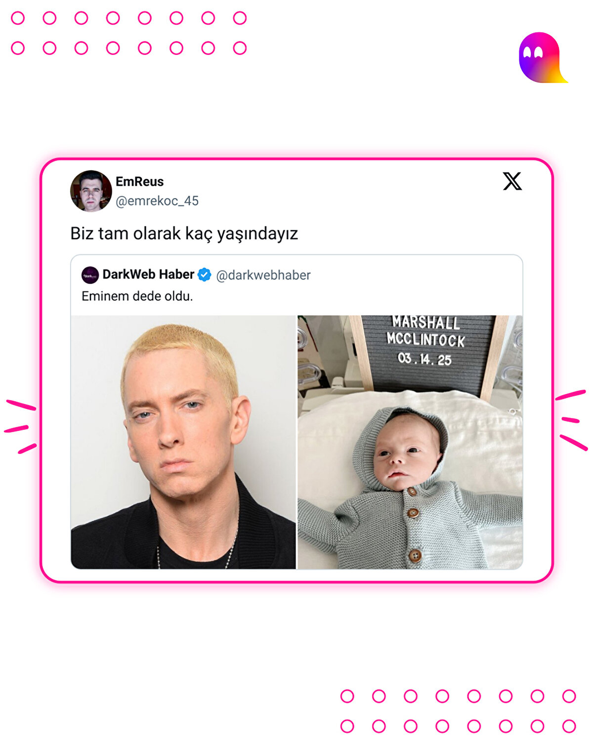 Eminem'in dede olmasına Twitter kullanıcılarının tepkileri