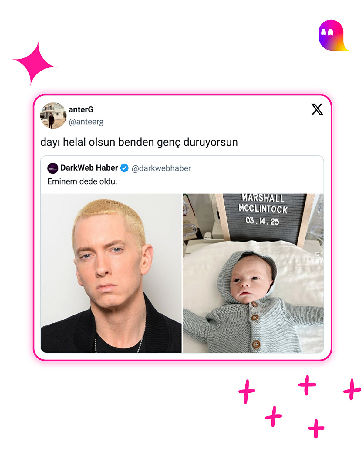Eminem'in dede olmasına Twitter kullanıcılarının tepkileri