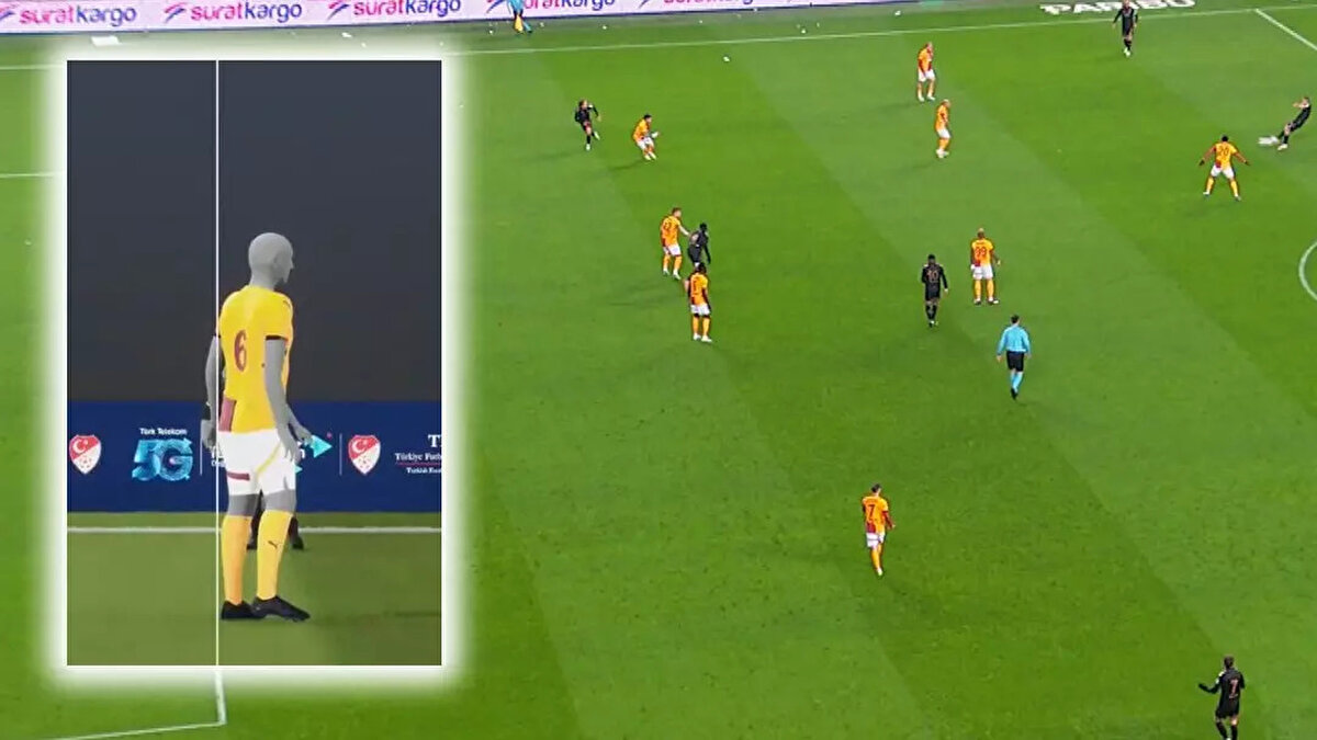 Samsunspor'un Galatasaray karşısında 1-0 öne geçtiği gol, Holse'nin omzunun ucuyla ofsayta yakalandı. Mücadelenin VAR hakemi Polonyalı Tomasz Kwiatkowski, golün çekilen çizgiler sonrası ofsayt olduğuna hükmetti.