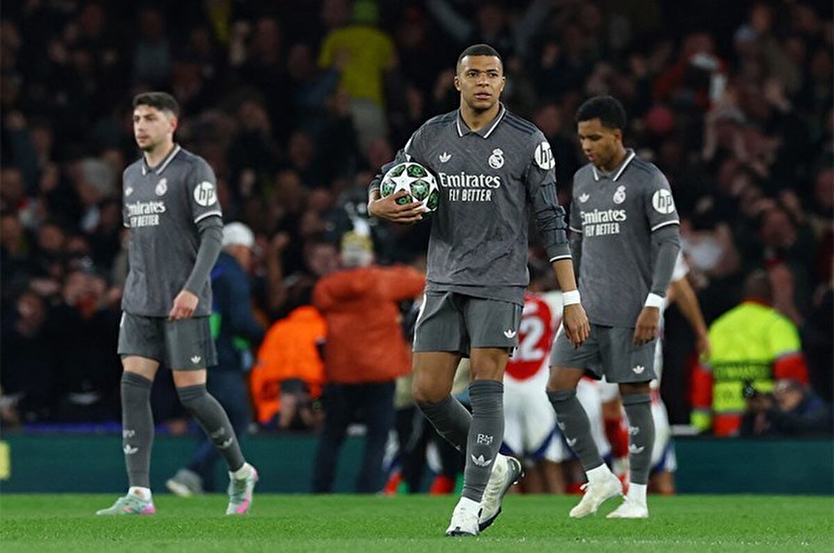 <br>UEFA Şampiyonlar Ligi çeyrek final ilk maçında deplasmanda Arsenal'e 3-0 yenilen Real Madrid yarın İngiliz ekibini konuk edecek.