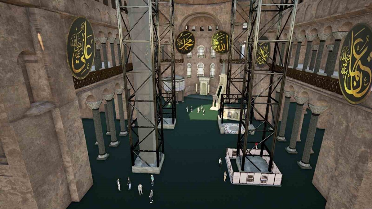 Açıklamada, Ayasofya-i Kebir Cami-i Şerifi'nin ibadete açılmasının ardından yapının korunması ve kullanılması dengesini gözeten bilimsel bir yaklaşımla bütüncül projelerin hazırlandığı, rölöve, restitüsyon, restorasyon, statik, mekanik ve elektrik projeleriyle birlikte türbelerin, sıbyan mektebinin ve muvakkithanenin restorasyonunun planlandığı hatırlatılarak, daha önce yürütülen çalışmalara ilişkin şunlar kaydedildi: