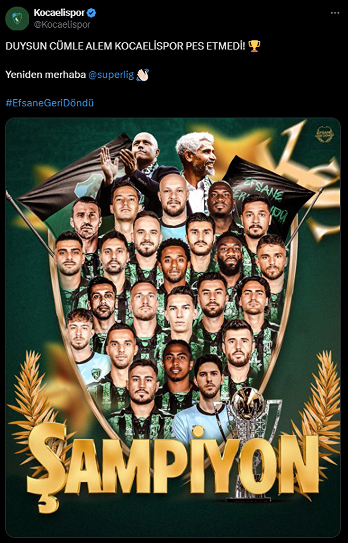 Kocaelispor'un paylaşımı<br>