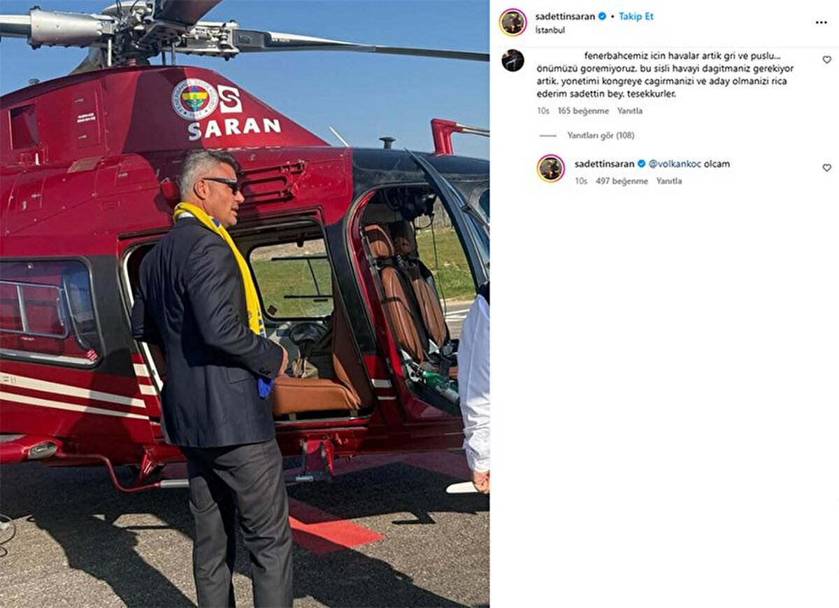 Sadettin Saran, bir taraftarın "Yönetimi kongreye çağırmanızı ve aday olmanızı rica ederim Sadettin Bey" çağrısına "Olacağım" yanıtını verdi.<br>