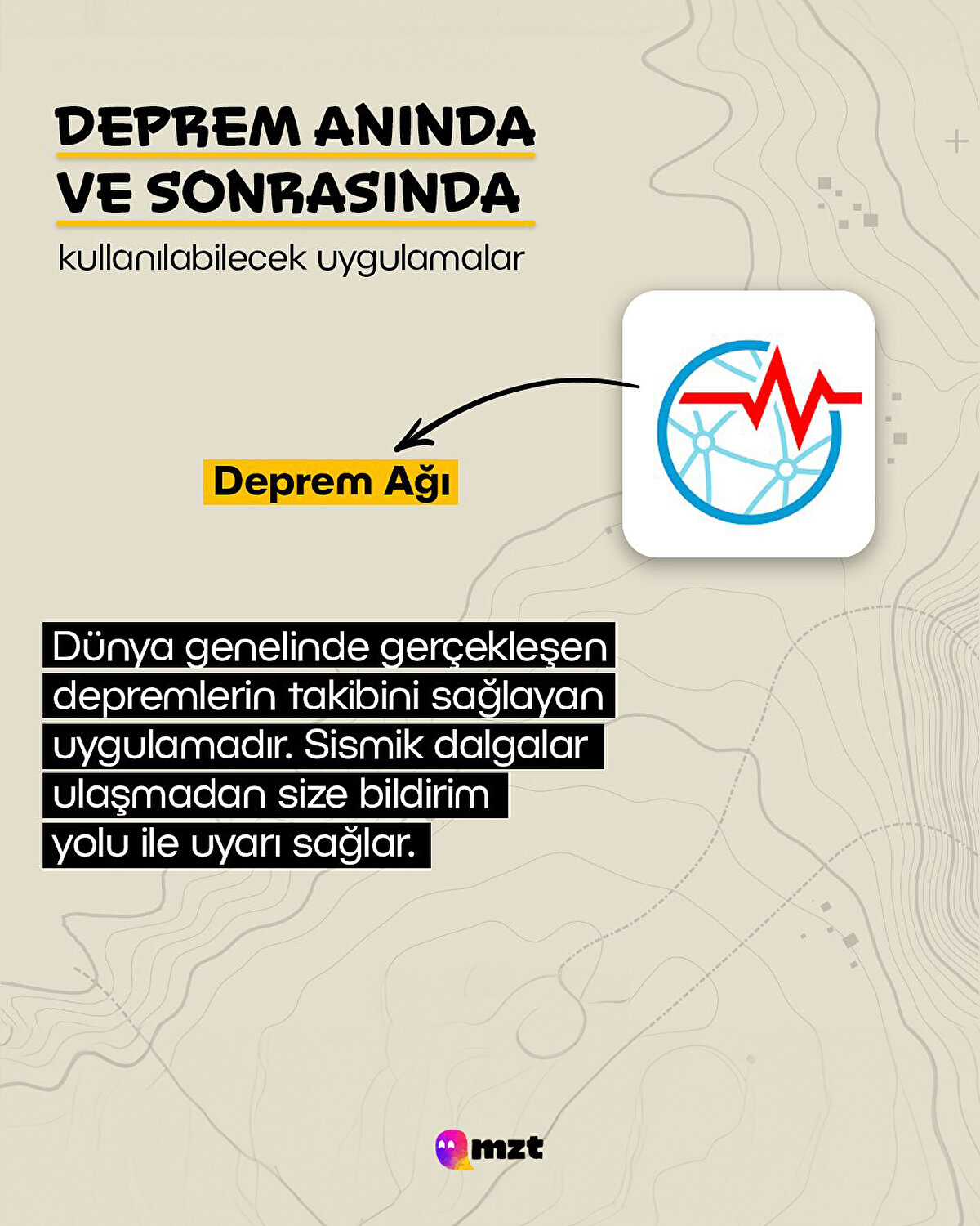 Deprem anında ve sonrasında kullanılabilecek uygulamalar