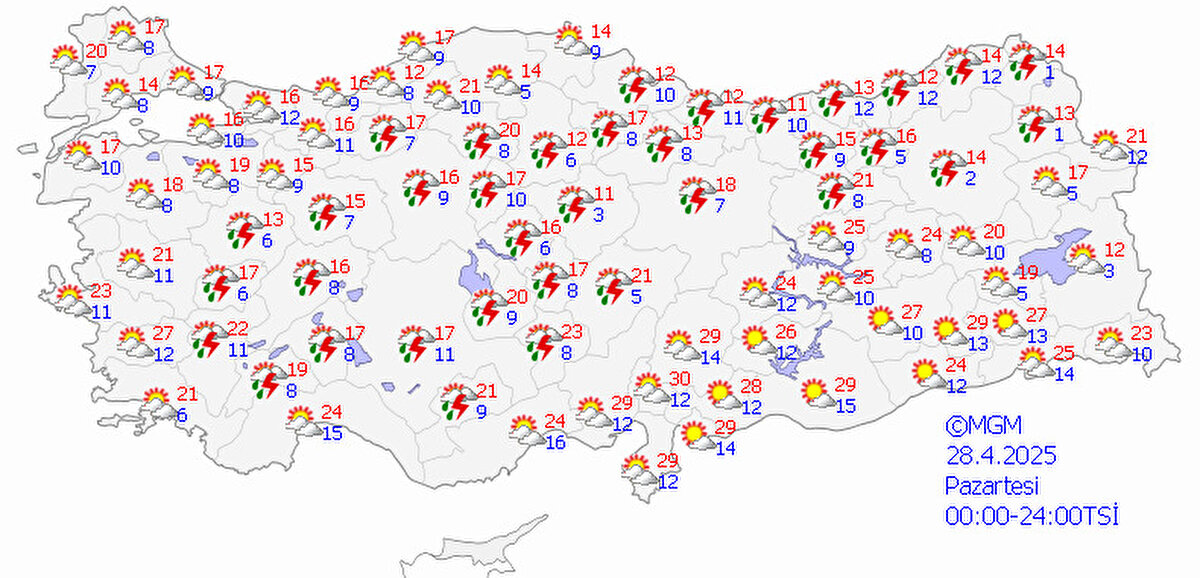 Pazar günü itibarıyla rüzgarın kuzeyden (poyraz) kuvvetlenerek saatte 40 ila 70 kilometre hızla esmesinin öngörüldüğü belirtilen açıklamada, bu durumun sıcaklıklarda 5 ila 8 derecelik ani düşüşe yol açacağı kaydedildi.