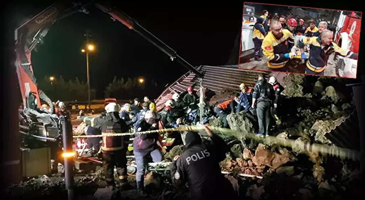 Edinilen bilgiye göre, heyelan Canik ilçesinde Samsun-Ordu yolunda meydana geldi. Edinilen bilgiye göre, dağdan kopan toprak ve dev kaya parçaları, yol kenarında bir AVM'nin yanındaki akaryakıt istasyonunun araç yıkama kısmına düştü.