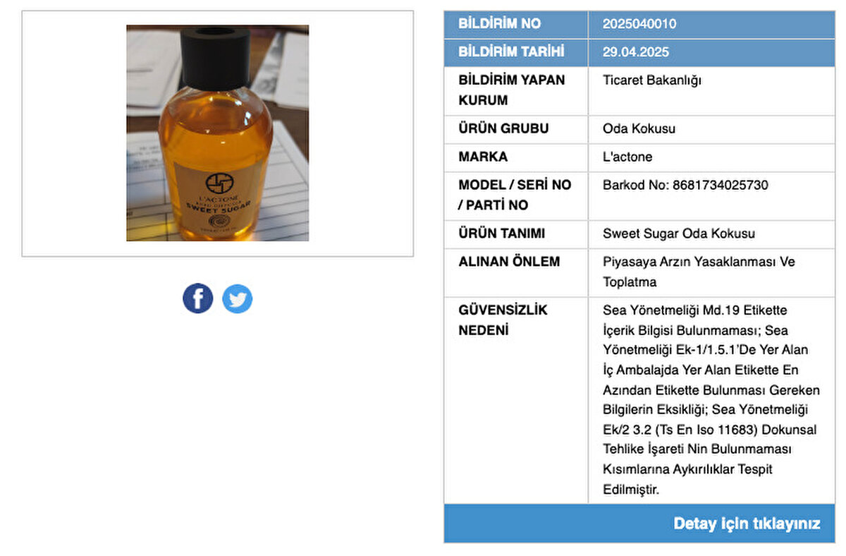 Etiket bilgisi yok, sağlık riski taşıyor<br><br>Her iki ürün için de içerik bilgisinin etikette yer almaması, iç ambalaj üzerinde zorunlu bilgilerin eksikliği ve dokunsal tehlike işaretinin bulunmaması gibi eksikler olduğu belirtildi.