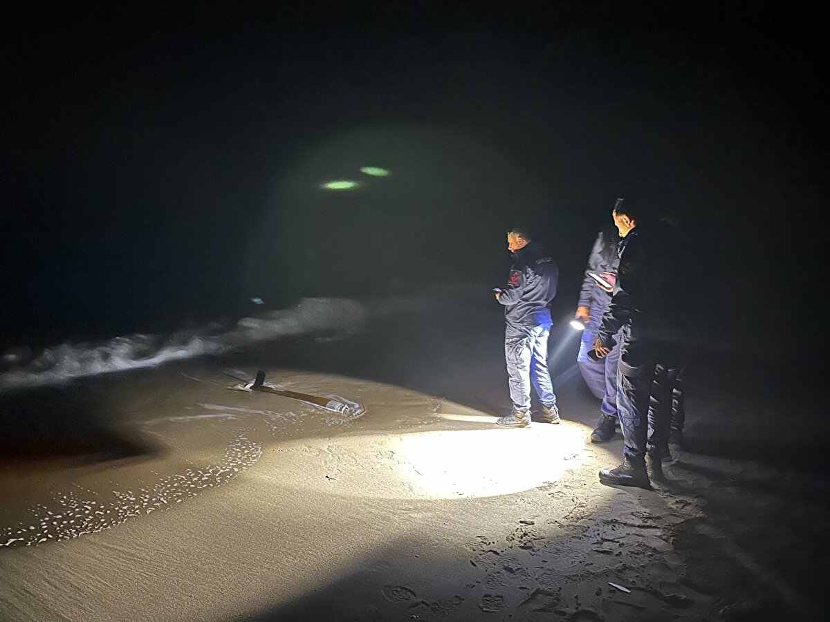 Karasu İlçesi Camitepe Mahallesi'nde dün akşam saatlerinde sahilde gezintiye çıkanlar, kıyıda bir cisim olduğunu fark etti. 