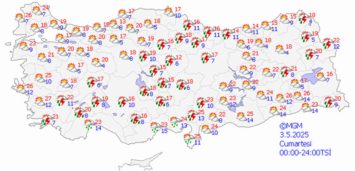 Bugün hava nasıl?<br><br>Yurt genelinde mevsim normalleri civarında seyreden hava sıcaklıkları kuzey, iç ve batı bölgelerde 4-8 derece artıyor.