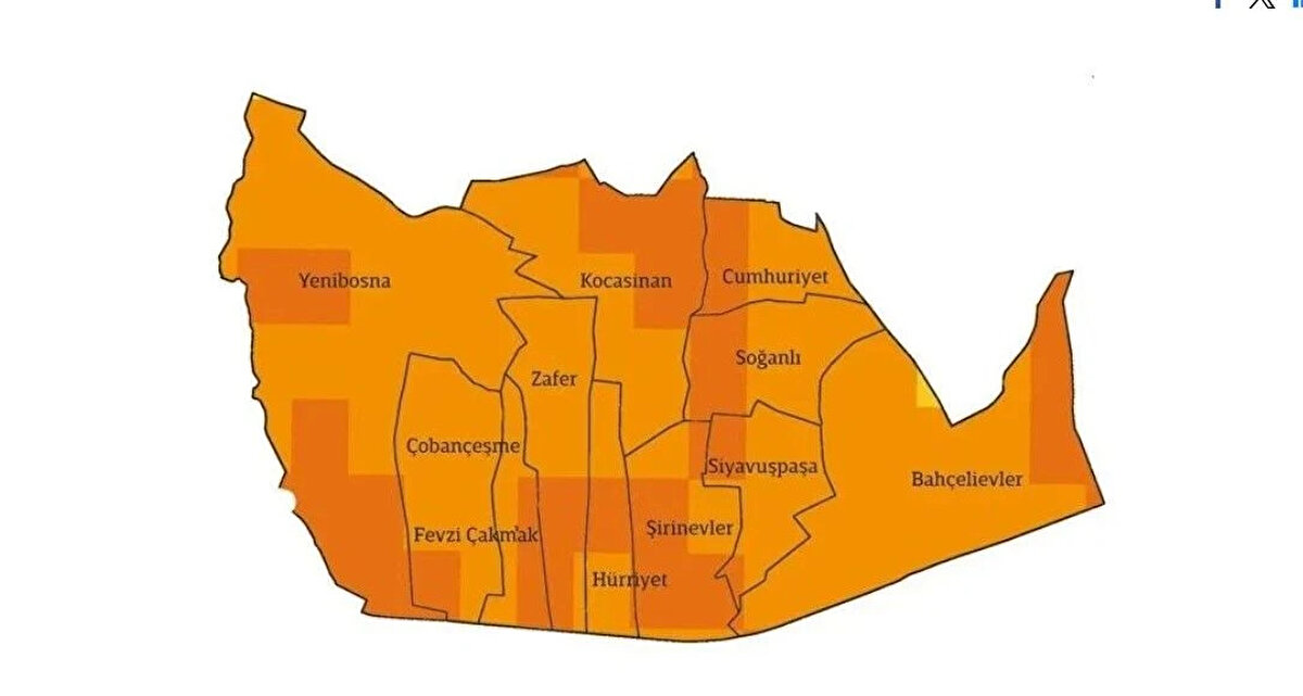 BAHÇELİEVLER<br><br>Bahçelievler’deki binaların %24’ü hasar görmeyecek, %76’sı olumsuz etkilenecek. Binaların %42’si hafif, %25’i orta, %6’sı ağır, %3’ü çok ağır hasar görecek. Yaklaşık 8 bin bina orta ve üstü seviyede hasar görecek. 14 bin 800 bina hasarsız veya hafif hasarla depremi atlatacak, 183 bin 600 kişi acil barınma ihtiyacı duyacak.