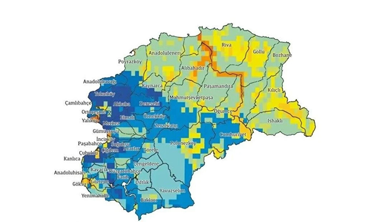 BEYKOZ<br><br>Beykoz’da binaların %79’u hasar görmeyecek, depremi hafif hasarlı ya da hasarsız atlatacak bina sayısı 48 bin. Binaların %14’ü hafif, %5’in orta, %0.86’sı ağır, %0.22’si çok ağır hasar görecek. Binaların %7’sinin yani 3 bin 300’ünün orta ve üstü seviyede hasar göreceği hesaplanıyor. 17 bin 800 kişi acil barınma sorunu yaşayacak.