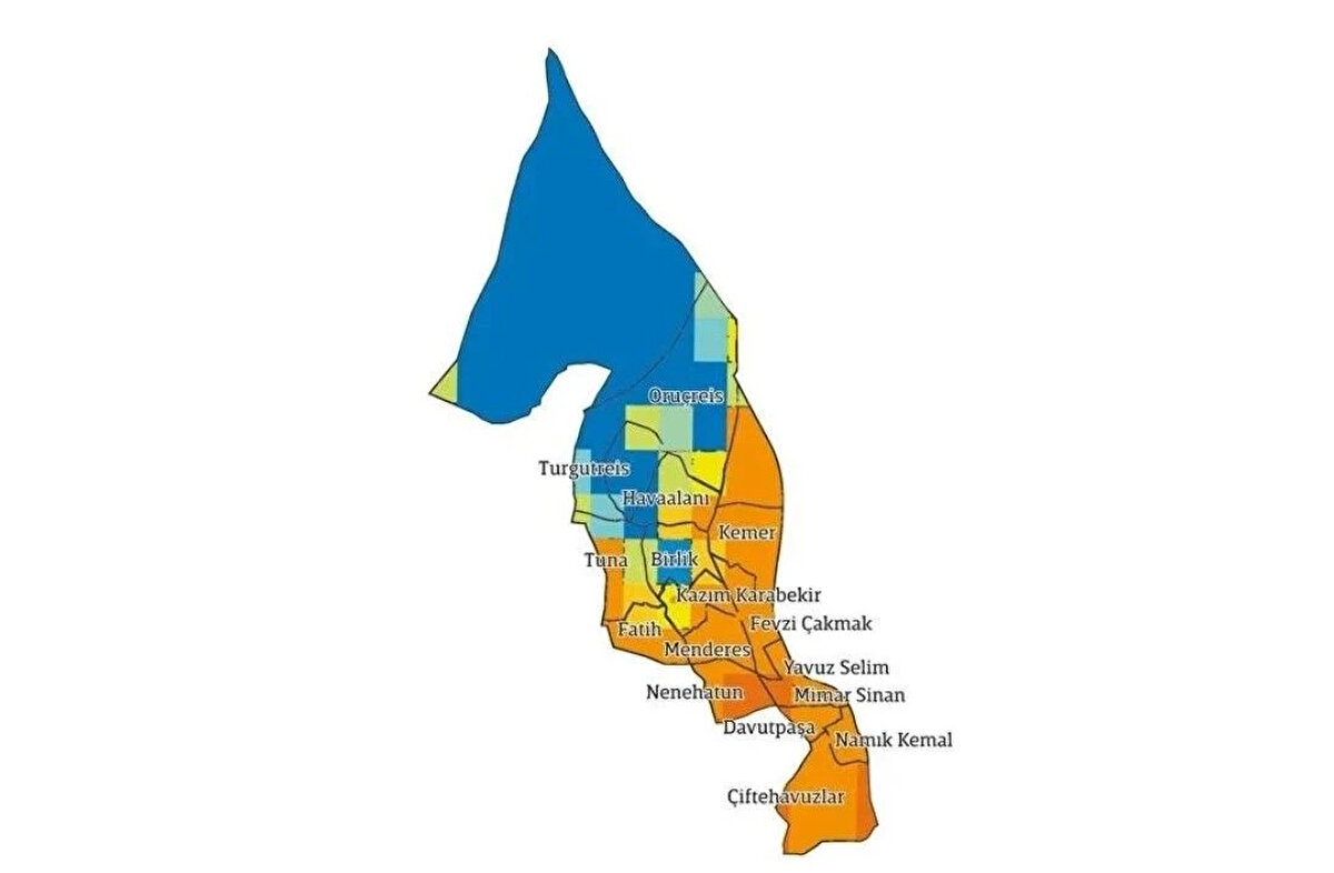 ESENLER<br><br>Esenler’deki binaların %46’sının hasar görmeyeceği, 18 bin 900 binanın depremi hasarsız ya da hafif hasarla atlatacağı tahmin ediliyor. Binaların %33’ü hafif, %16’sı orta, %3’ü ağır, %2’si çok ağır hasar görecek. Orta ya da üstü seviyede hasar görecek bina sayısı yaklaşık 5 bin. 94 bin kişi acil barınma ihtiyacı yaşayacak.