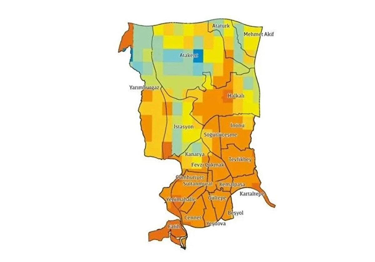 KÜÇÜKÇEKMECE<br><br>Küçükçekmece: Küçükçekmece’deki binaların %34’ü hasar görmeyecek, %34’ü hafif, %22’si orta, %7’si ağır, %3’ü çok ağır hasar görecek. Orta ve üstü seviyede zarar görecek bina sayısı 12 bin 300. Yaklaşık 27 bin 300 bina depremden hasar görmeyecek ya da hafif hasarlı olacak. 218 bin kişi acil barınma ihtiyacı duyacak.