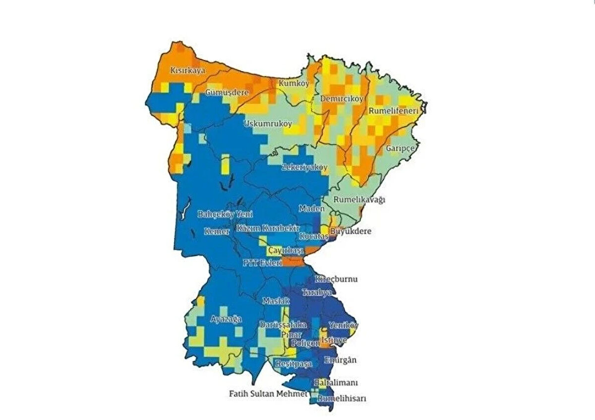 SARIYER<br><br>Sarıyer’deki binaların %80’i hasar görmeyecek, %14’ü hafif, %5’i orta, %0.7’si ağır, %0.3’ü çok ağır hasar görecek. Binaların yüzde 6’sı (yaklaşık 3 bin bina) orta ve üstü seviyede hasar görürken, 46 bin 400 binanın hasarsız veya hafif hasarlı olacak. Acil barınma ihtiyacı yaşayacak kişi sayısı yaklaşık 20 bin.