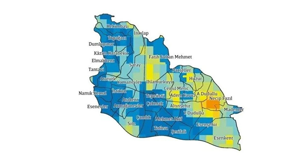 ÜMRANİYE<br><br>Ümraniye’deki binaların %72’si hasar görmeyecek, yaklaşık 48 bin 350 bina hafif hasar alacak ya da depremi hasarsız atlatacak. Binaların %20’si hafif, %7’si orta, %0.9’u ağır, %0.1’i çok ağır hasar görecek. Binaların %9’unun (yaklaşık 4 bin 300 bina) orta ve üstü seviyede hasar göreceği tahmin ediliyor. 50 bin kişi barınma ihtiyacı yaşayacak.