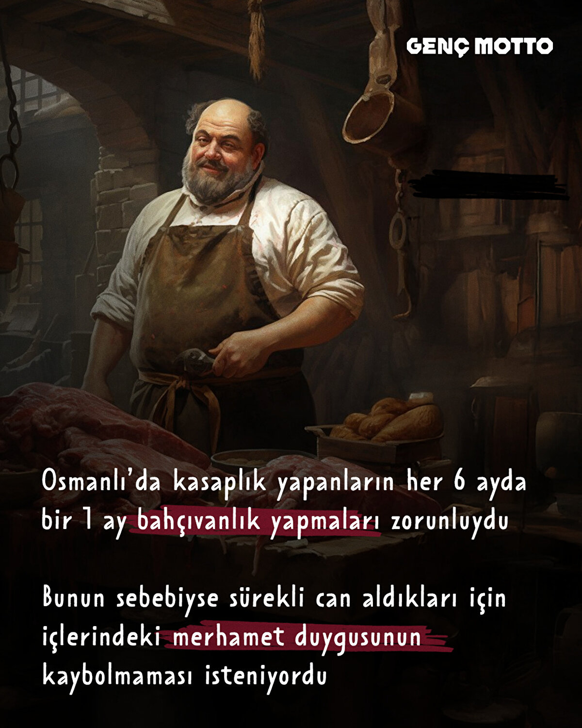 Osmanlı’da kasaplık yapanların her 6 ayda bir 1 ay bahçıvanlık yapmaları zorunluydu

Bunun sebebiyse sürekli can aldıkları için içlerindeki merhamet duygusunun kaybolmaması isteniyordu
