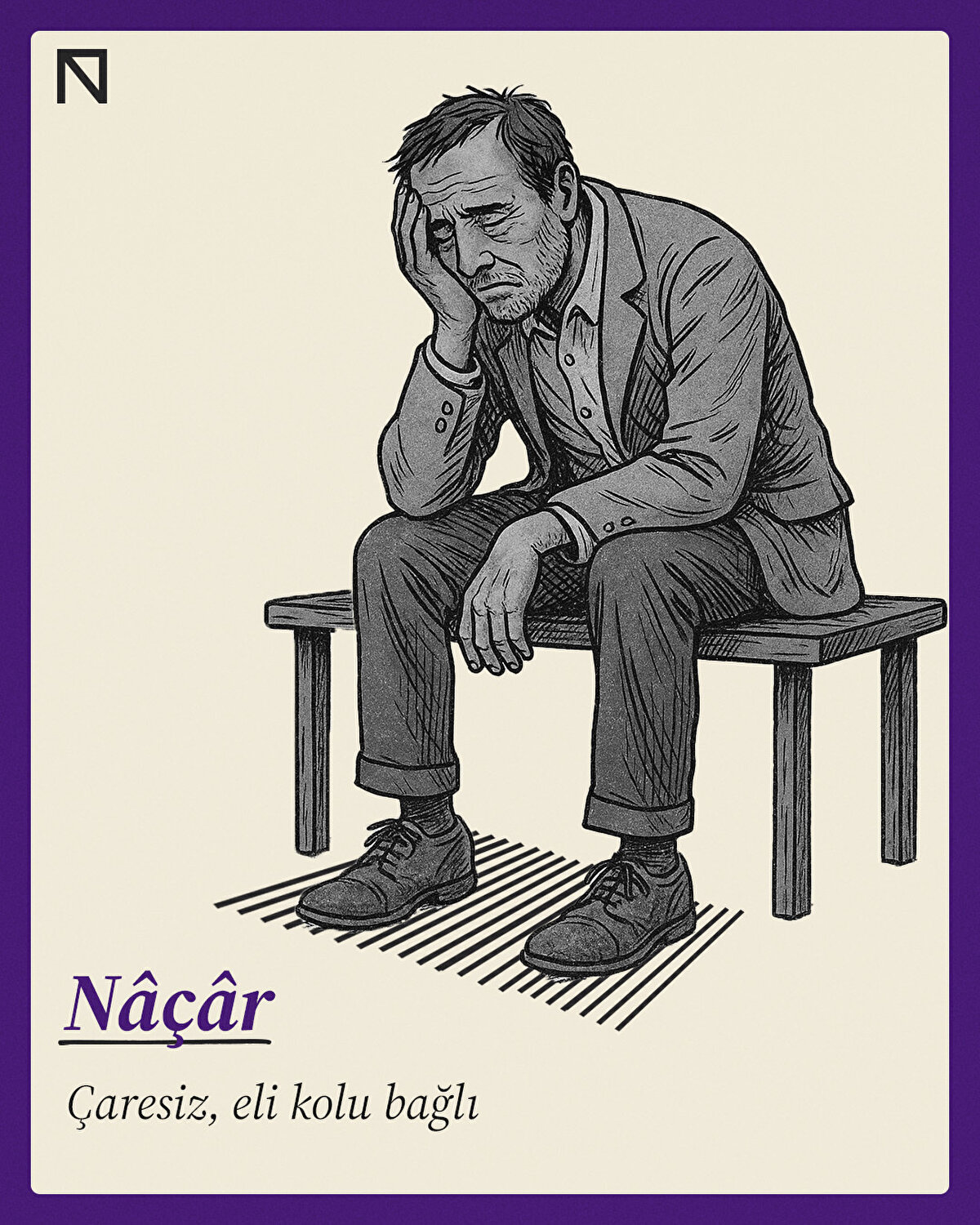 Çaresiz, eli kolu bağlı