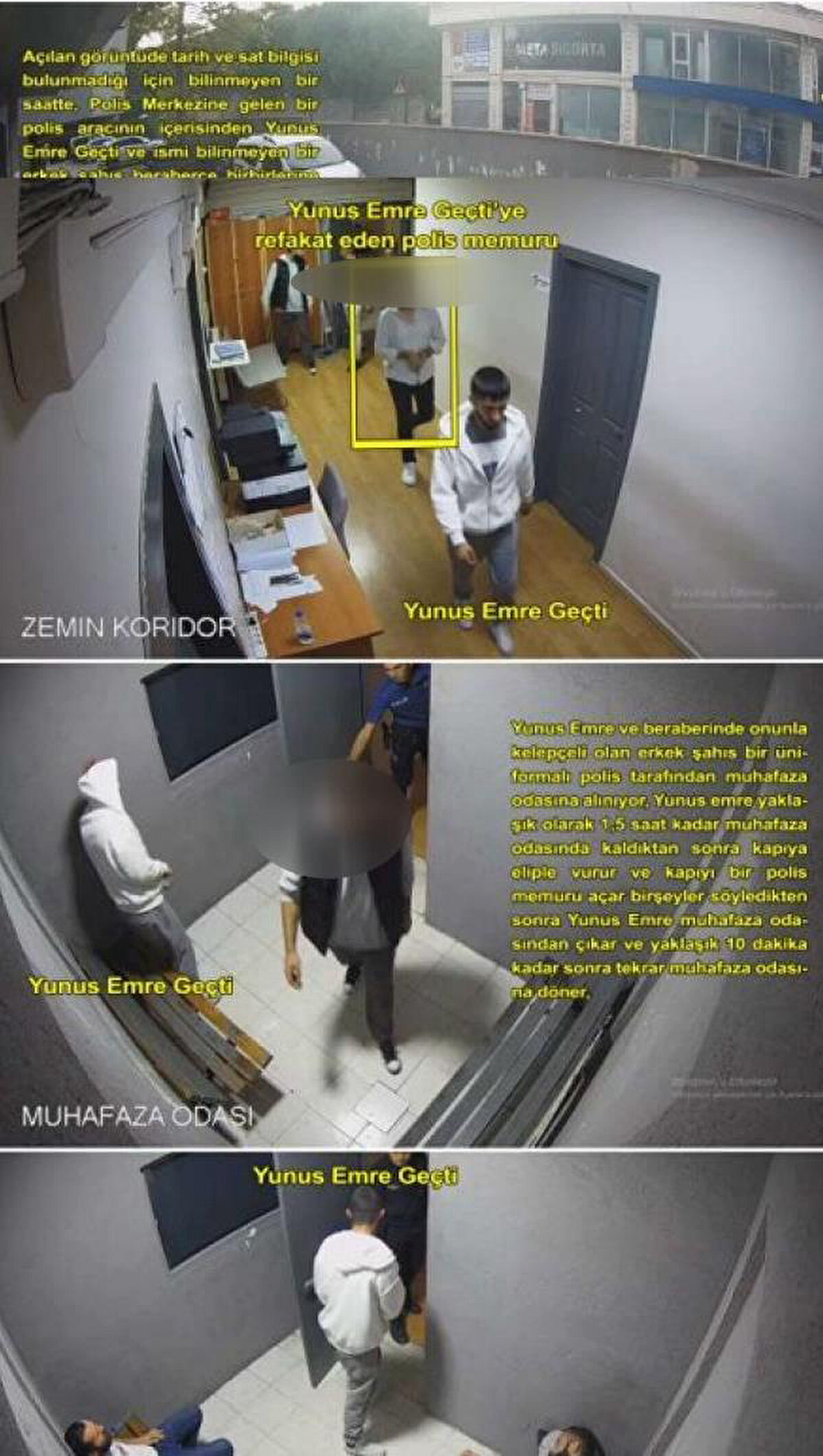 "Polis memurunun dalgınlığından faydalandı firar etti"<br><br>İddianamede, hırsızlık şüphesiyle yakalanan Yunus Emre Geçti’nin polis merkezinde muhafaza odasında tutulduğu, Geçti’nin annesi ve yakınlarının ‘yemek getirdik görüşebilir miyiz' ricası üzerine şüpheli polis memuru Ramazan A.’nın dalgınlığından faydalanıp firar ettiği kaydedildi. Komiser Abdullah A.’nın yakalama çalışmaları için şehit polis memuru Şeyda Yılmaz ve Kürşat Hakkı S.’yi görevlendirdiği, Ihlamurkuyu Mahallesi Petrolyolu Caddesi’nde yaşanan kovalamaca ve arbedede polis memuru Şeyda Yılmaz’ın hayatını kaybettiği aktarıldı.