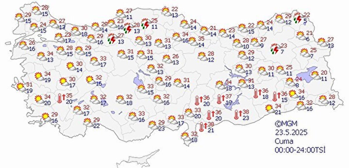 Haftalık meteoroloji raporu<br><br>Çarşamba günü itibarıyla kuzeybatı kesimlerde parçalı ve çok bulutlu hava etkili olacak. Doğu Karadeniz’in iç kesimleri ile Doğu Anadolu’nun kuzeydoğusunda yerel sağanak ve gök gürültülü sağanaklar bekleniyor. Diğer bölgelerde ise yağış görülmeyecek, hava açık ve az bulutlu olacak.