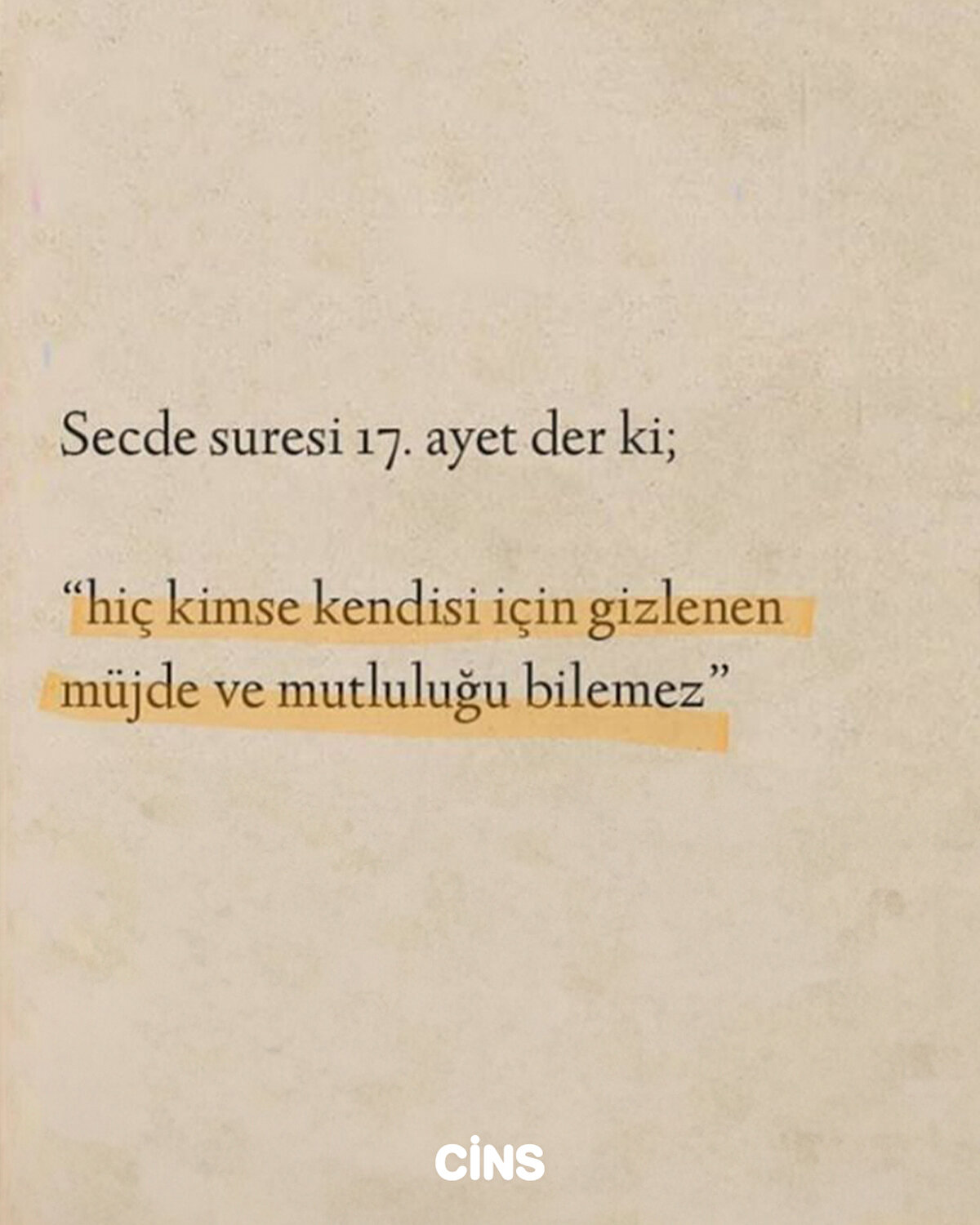 Hiç kimse kendisi için gizlenen müjde ve mutluluğu bilemez