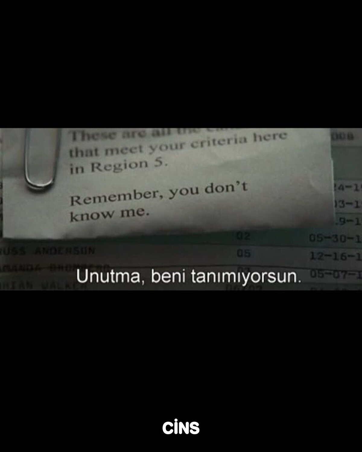 Unutma sen tanımıyorsun 