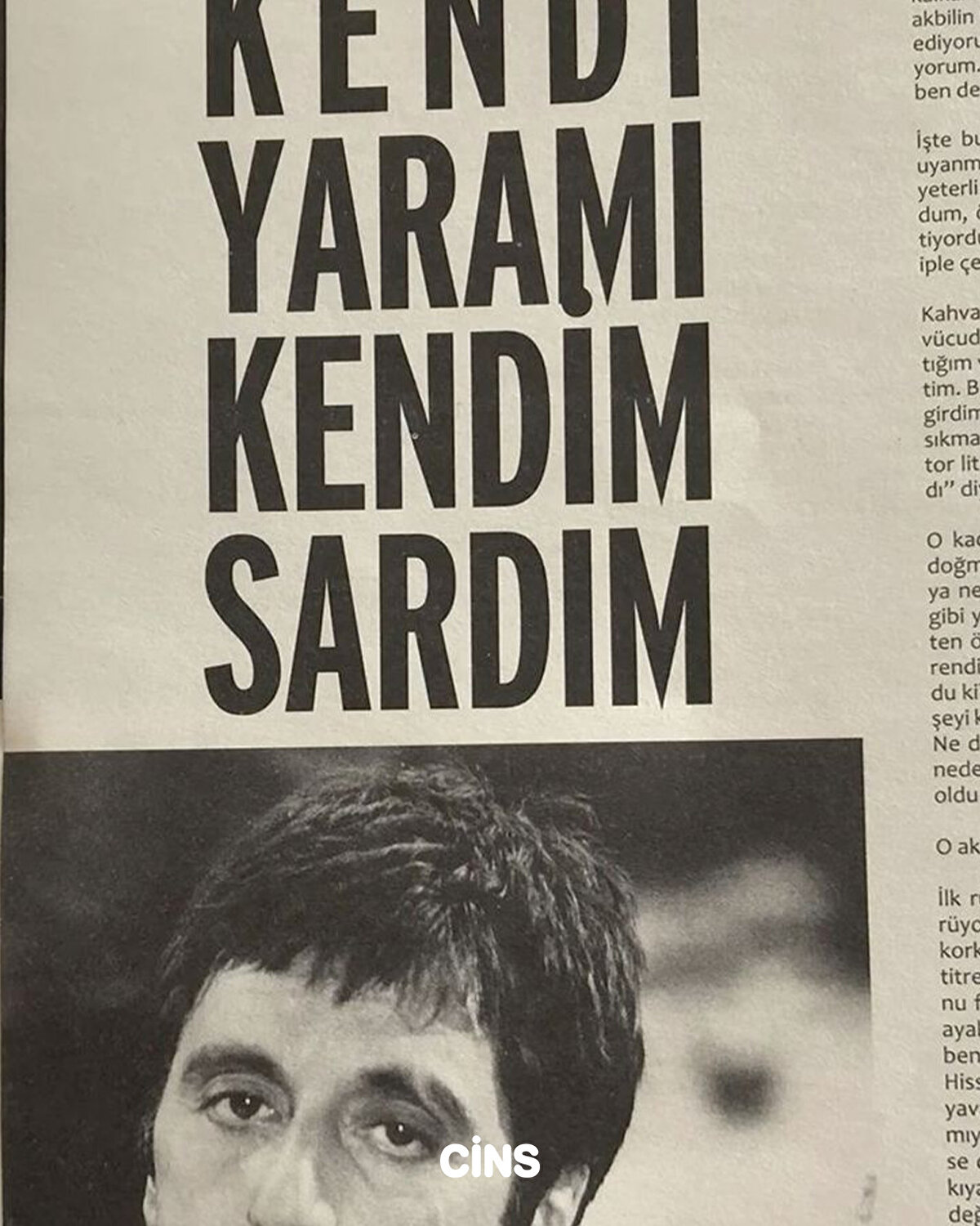 kendi yaramı kendim sardım 