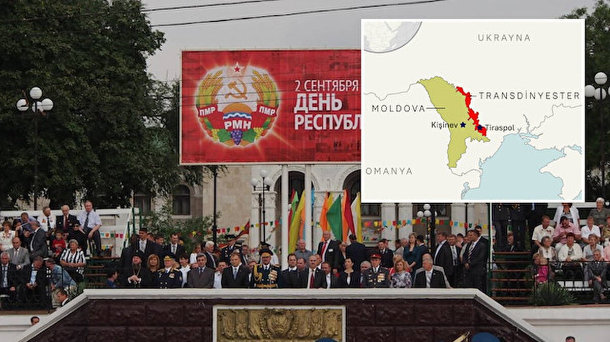 Transdinyester (Moldova'nın İçinde Bir Devlet)<br><br>📌 Konum: Moldova’nın doğusunda<br>📜 Kendini ilan ettiği tarih: 1990<br>🏳️ Durum: Kendi bayrağı, parası ve ordusu var — ama BM tarafından tanınmıyor.<br><br>