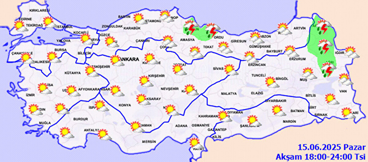 Sıcaklık durumu<br><br>Hava sıcaklıklarında önemli bir değişiklik beklenmiyor. Ancak kuzeydoğu kesimlerde sıcaklıkların mevsim normallerinin 1-3 derece altında seyretmesi tahmin ediliyor. Diğer bölgelerde ise hava sıcaklıklarının mevsim normallerinin üzerinde olması bekleniyor.