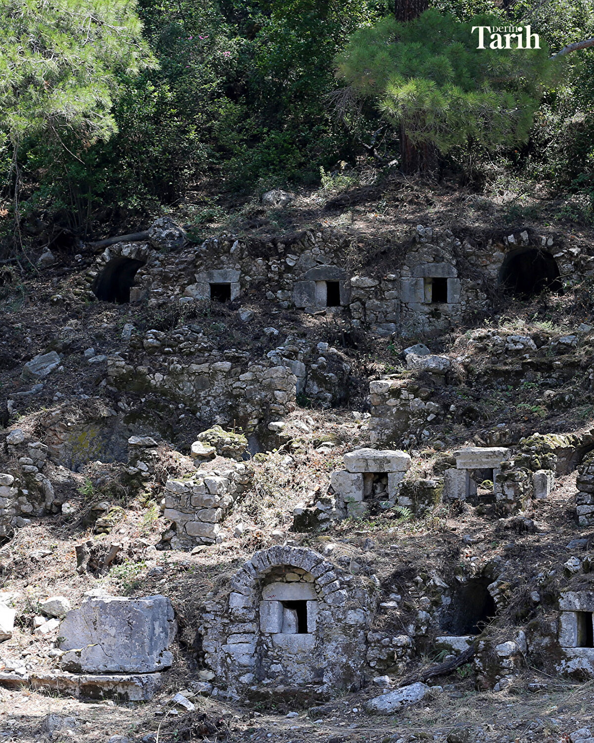 "Güney nekropolde bildiğimiz şu anda 270'in üzerinde mezar bulunuyor. Bunlar arasında Olympos'un zenginlerinin mezarları da var ama kölelerin de mezarları var."