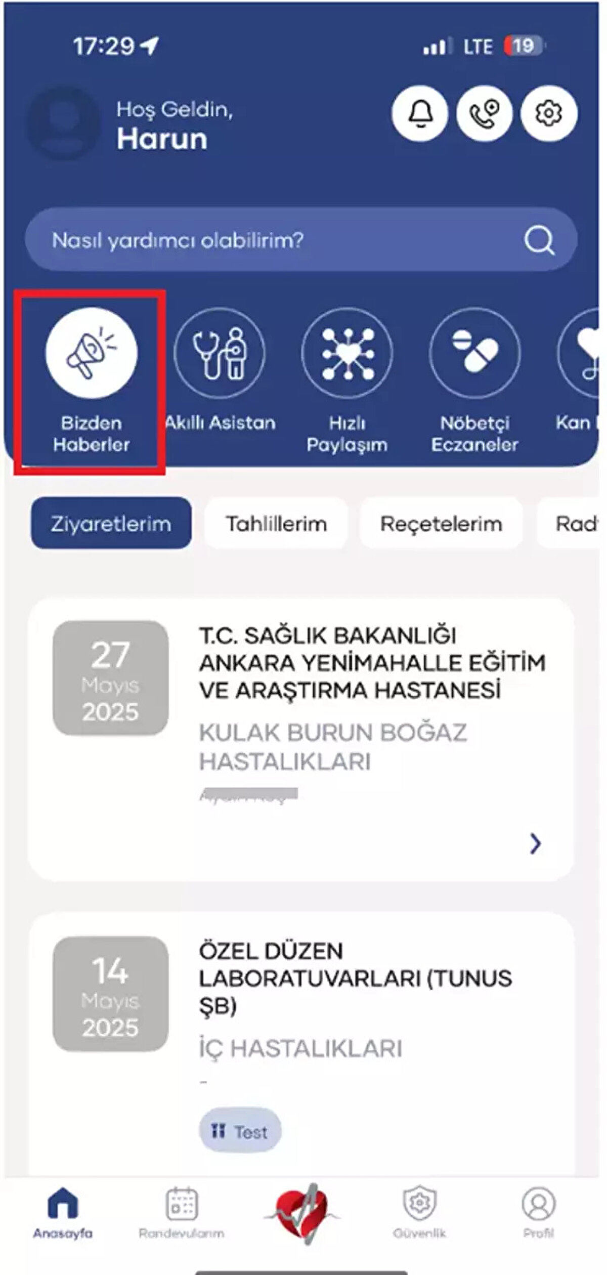 Salgın ve afetle mücadelede etkin rol oynadı<br><br>Koronavirüs sürecinde salgınla dijital mücadelede de aktif rol oynayan e-Nabız'da koronavirüs vakalarının numune sonuçları, izlem bilgileri yer aldı. 2023 yılında yaşanan Kahramanmaraş merkezli 6 Şubat depremlerinin ardından da depremden sonra yakınlarının hangi hastanede olduğunu bulamayanlar için e-Nabız üzerinde aktifleştirilen 'Doğal Afet Bilgilendirme' sekmesine, 'Fotoğrafla sorgulama' özelliği eklendi.