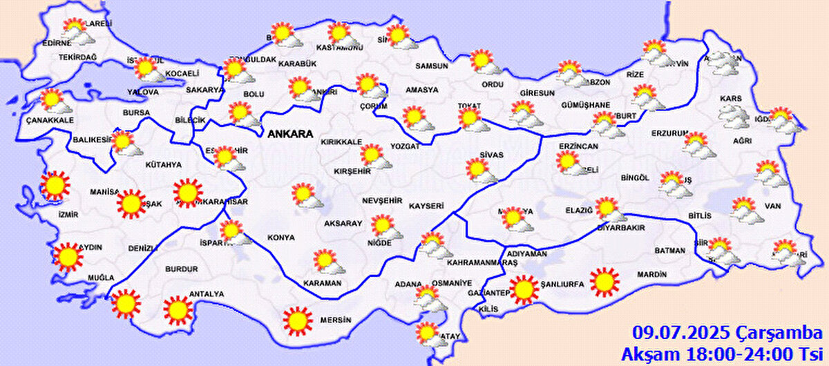 Genellikle kuzey yönlerden hafif, ara sıra orta kuvvette eseceği tahmin ediliyor.