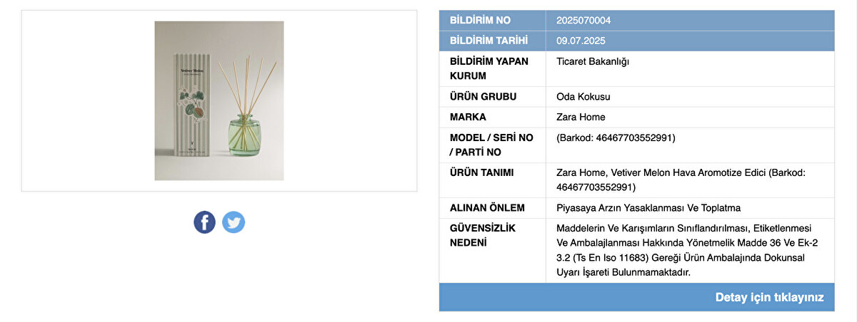 Zara Home'un oda kokusu olan "Vetiver Melon Hava Aromotize Edici"