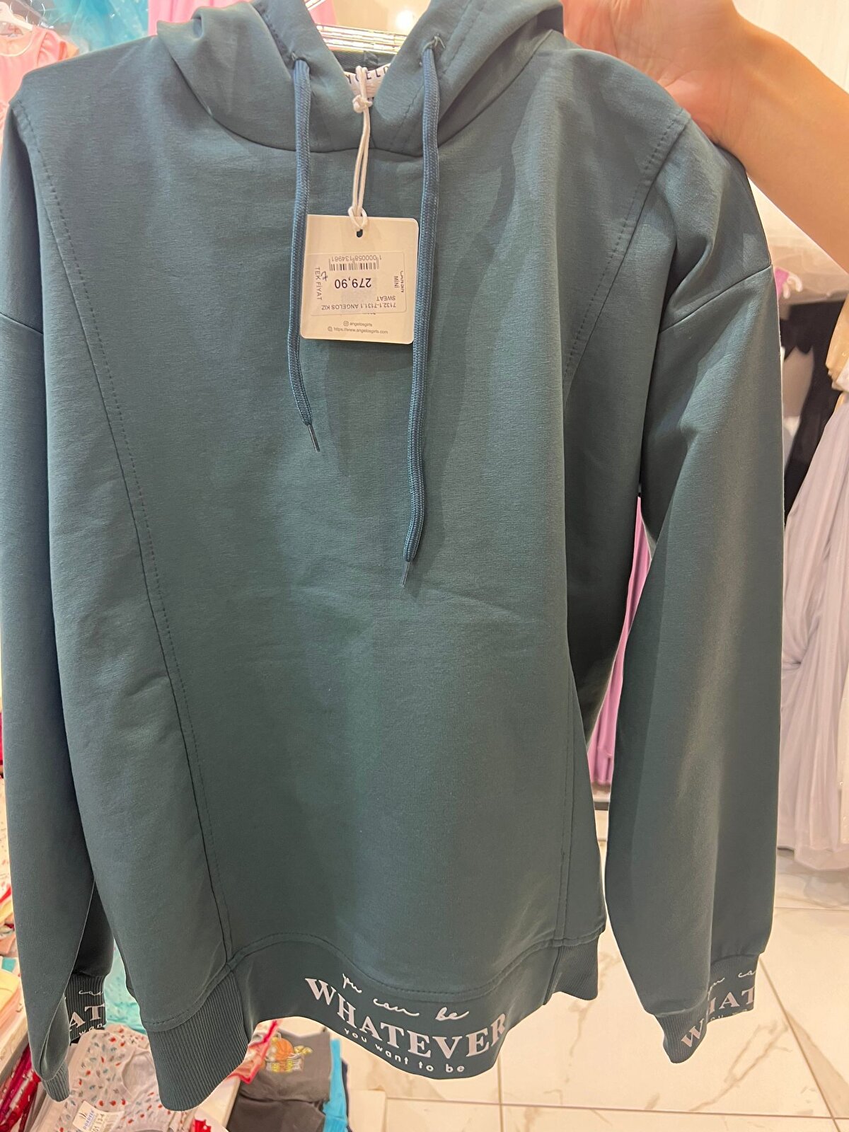 Angelos Marka Yeşil Kapüşonlu Sweat