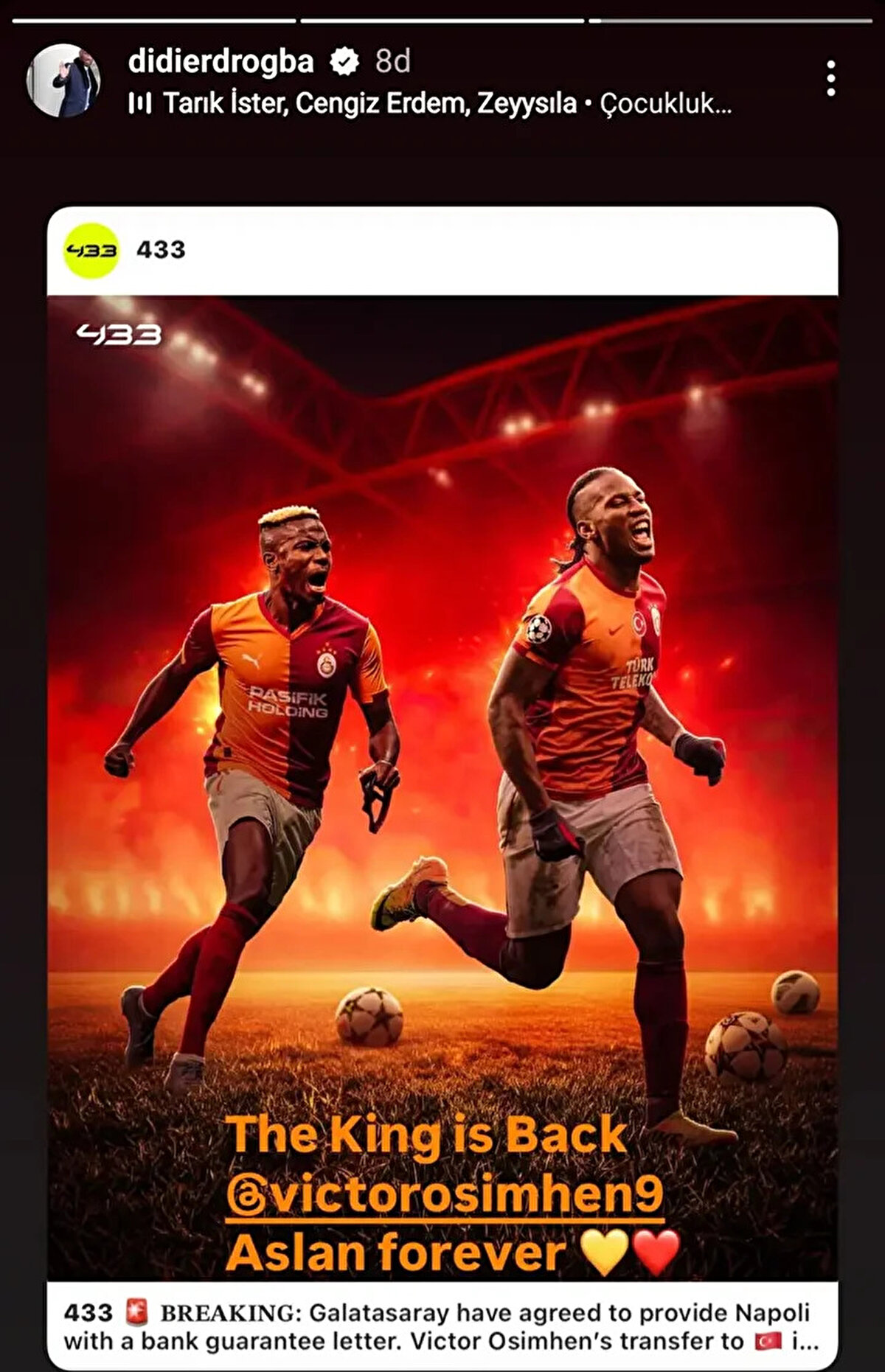 İşte Drogba'nın sosyal medya paylaşım