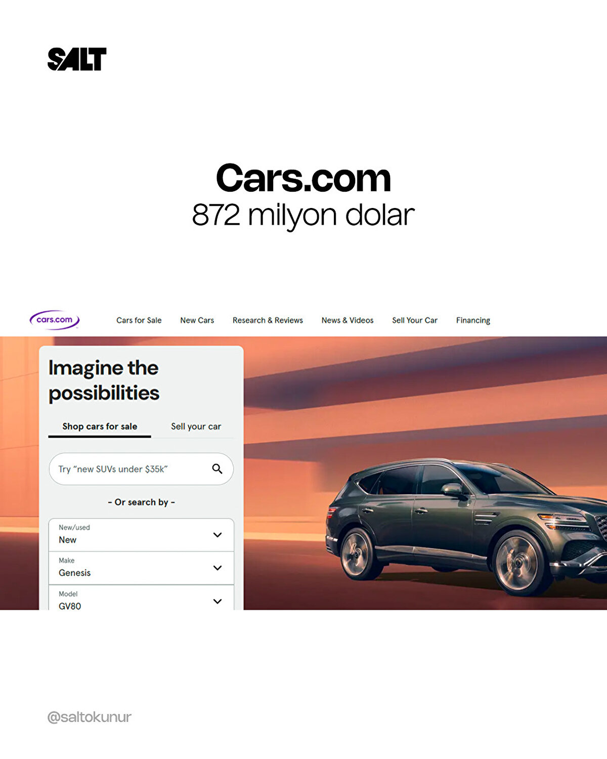 Cars.com alan adı: 2014 yılında yapılan bir şirket değerlemesinde 872 milyon dolar olarak raporlandı.