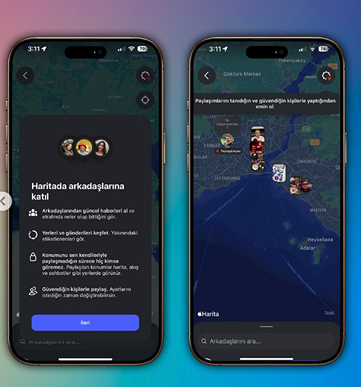 Instagram canlı konum özelliği nasıl açılır?<br>Instagram’da canlı konum paylaşımı yapmak oldukça basit. Aşağıdaki adımları izleyerek canlı konum özelliğini aktif hale getirebilirsiniz:<br><br>Instagram uygulamasını açın ve DM (Direct Message) yani mesajlar kutusuna girin.<br><br>Mesajlar sayfasında, üst kısımda yer alan notlar (notes) bölümüne gelin.<br><br>Sağ üstte yer alan harita simgesine dokunun.<br><br>Açılan ekranda ayarlar simgesine tıklayın.<br><br>Buradan konumunuzu kimlerin görebileceğini seçin.<br><br>Konum paylaşımını başlattığınızda, arkadaşlarınız sizi harita üzerinden anlık olarak görebilecek.