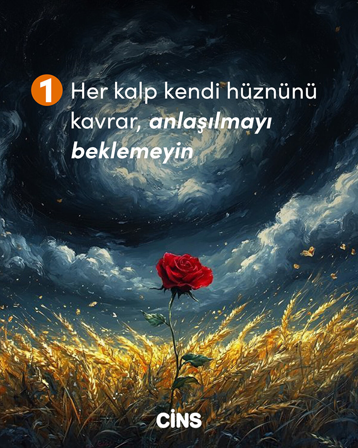 1- Her kalp kendi hüznünü kavrar, anlaşılmayı beklemeyin