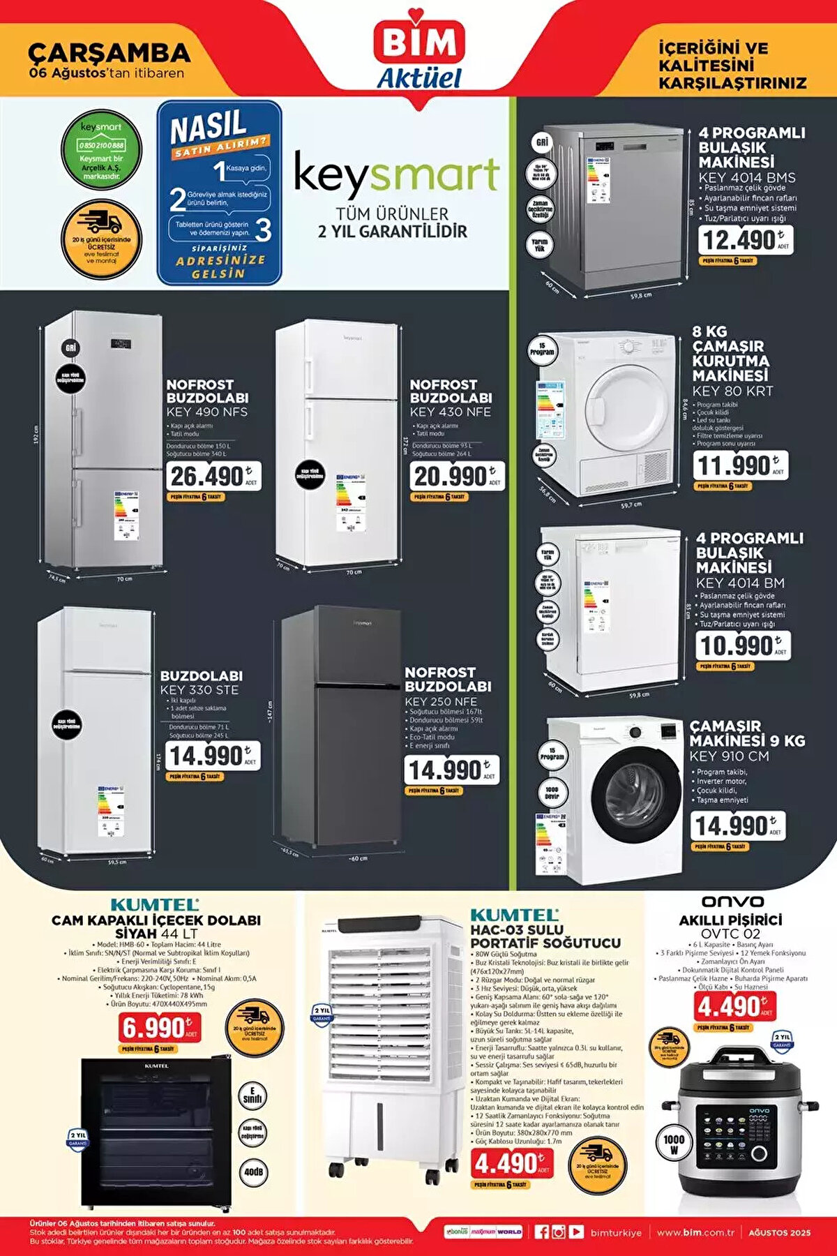 8 AĞUSTOS CUMA BİM YENİ AKTÜEL KATALOG<br>Katlanabilir Elektrikli Bisiklet 24.990 TL<br><br>Senna 50 İnç Frameless Ultra HD QLED Google TV 13.490 TL<br><br>Buz Makinesi 3.490 TL<br><br>Dondurma Yapabilen Hamur Yoğurma Makinesi 3.490 TL<br><br>Sürgülü Aspiratör 1.349 TL<br><br>Elektrikli Tek Gözlü Ocak 739 TL<br><br>16 İnç Pervaneli Vantilatör 949 TL<br><br>Heifer Pro Şarjlı Kablosuz Süpürge 4.999 TL<br><br>Arzum Ütü 899 TL<br><br>Mutfak Tartısı 239 TL<br><br>Aksiyon Kamerası 1.790 TL