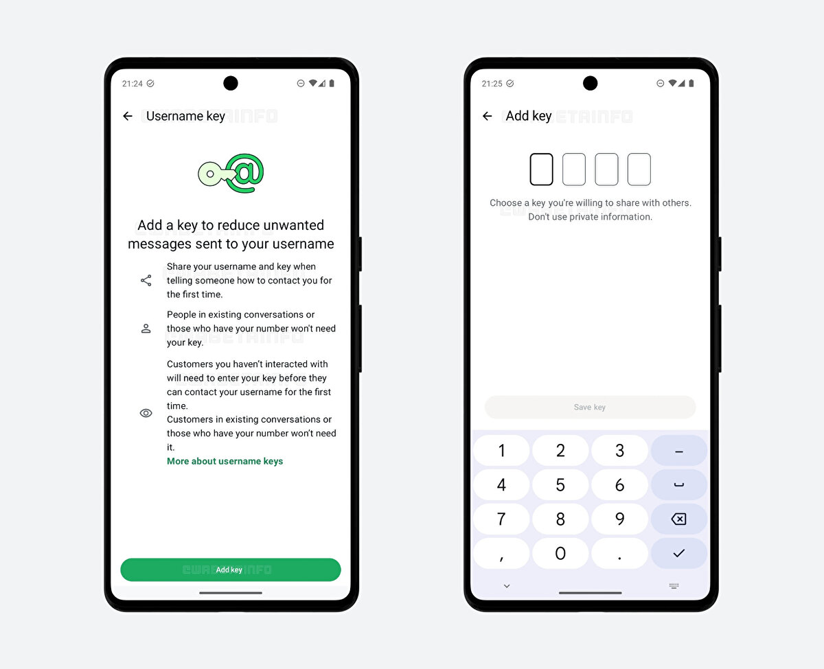 Meta çatısı altındaki WhatsApp, kullanıcı adı özelliğiyle birlikte yeni bir güvenlik katmanı sunuyor: PIN kodu. WABetaInfo’nun aktardığına göre, uygulamanın Android sürümünün son betasında yer alan özellikle birlikte, birisi size kullanıcı adınızla mesaj atmak isterse, önceden belirlediğiniz 4 haneli bir şifreyi girmesi gerekecek.