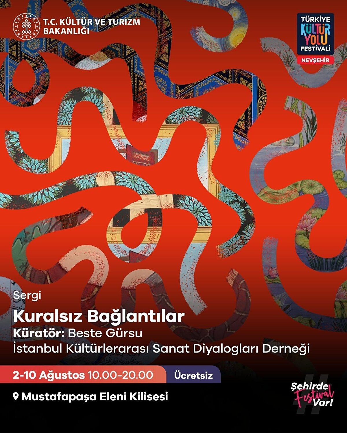 Kapadokya 400 etkinlik ile sanata doyacak<br><br>Açılış töreninin ardından Bakan Yardımcısı Gökhan Yazgı ve protokol heyeti Kapadokya Üniversitesi Ürgüp Fabrika Yerleşkesi’nde yer alan sergileri ziyaret etti. Ziyaret edilen sergiler arasında dijital sanatın yaratıcı potansiyelini ortaya koyan “Eskizden Piksele Dijital Sanat Sergisi”, günümüz yorumuyla minyatürü ele alan “Bana Beni Anlat: 21. Yüzyılda Minyatür Sanatı Sergisi”, kültürel belleği oyuncaklar üzerinden anlatan  “Yaşayan Miras: Geleneksel Bebek Sergisi” ve Türkiye’nin görsel hafızasına ışık tutan “Türkiye’nin Minyatürleri Sergisi” yer aldı. Aynı program kapsamında festivalin dikkat çeken etkinliklerinden biri olan FotoMaraton’un açılışı da yapıldı.Bakan Yardımcısı Yazgı Çin Halk Cumhuriyeti Ankara Büyükelçiliği tarafından festival kapsamında düzenlenen serginin açılışını yaptıktan sonra beraberindeki heyetle, Nevşehir’in önemli yapılarından biri olan Meryem Ana Kilisesi’ni ziyaret etti. Kilisede yer alan “Medeniyetlerin Mirası AI Dijital Sergisi” ve “Matraki Sergisi” katılımcılarla buluştu.