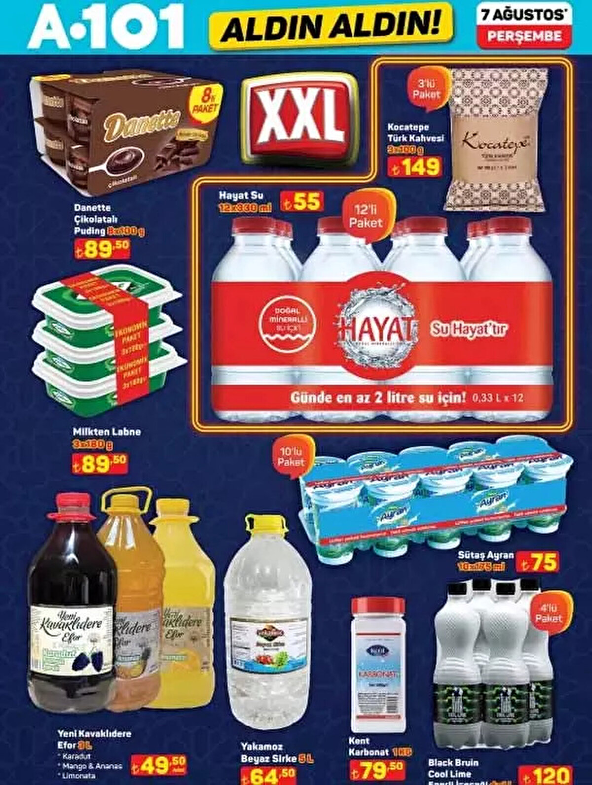 2 KG Çay 449 TL<br><br>1 L Buzlu Çay 45 TL<br><br>2L Şalgam Suyu 49,50 TL<br><br>Fırınlanmış Nohur Cipsi 39,50 TL<br><br>Çocuk Bezi 299 TL