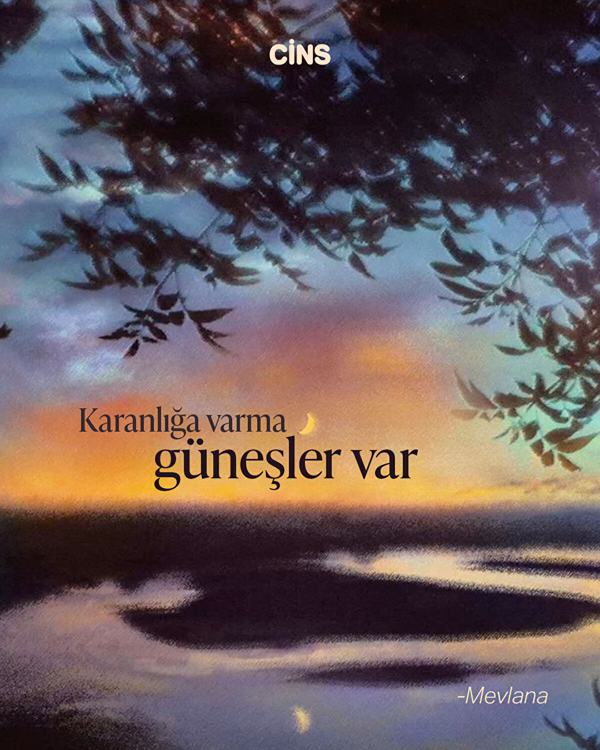 Karanlığa varma, güneşler var<br>— Mevlana