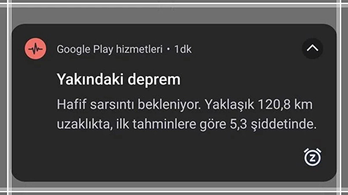 Google, Balıkesir civarında tahmini büyüklüğü 5,7 olan deprem için, kullanıcılarına “Hafif sarsıntı bekleniyor” başlıklı bildirim gönderdi. Bu erken uyarı, insanların gazı kapatma, güvenli alana geçme veya sevdiklerine haber verme gibi önlemleri alabilmesine olanak tanıyor.