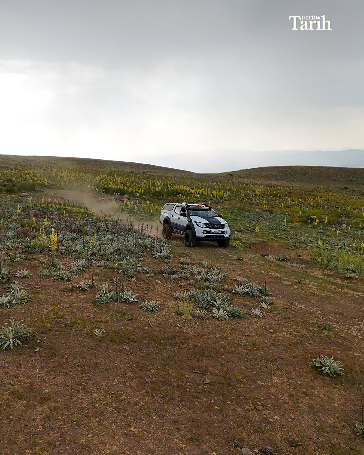 Arazi tipi aracıyla kilometrelerce yolculuğun ardından Rusların mevzi olarak kullandığı bölgeye ulaşan Kuş, adımını attığı her noktada savaşın izlerine ulaştı.